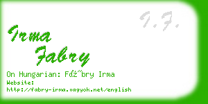 irma fabry business card